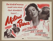 MILDRED PIERCE ‘45 JOAN CRAWFORD ZACHARY SCOTT FILM NOIR TITLE CARD