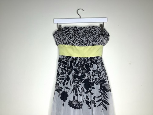 Y2K Max & Cleo Floral Strapless Dress Size 10 - Picture 3 of 6