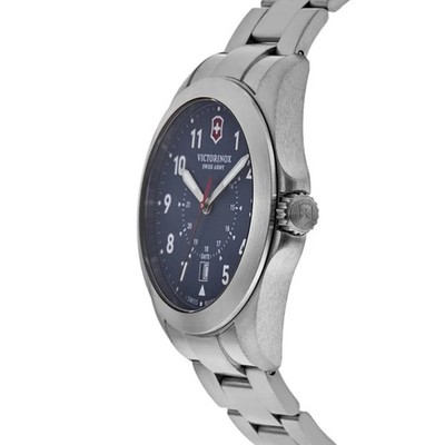 New Victorinox Swiss Army Heritage Quartz Blue Dial Steel Men's