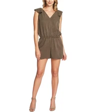 1.STATE Womens Ruffled Romper Jumpsuit