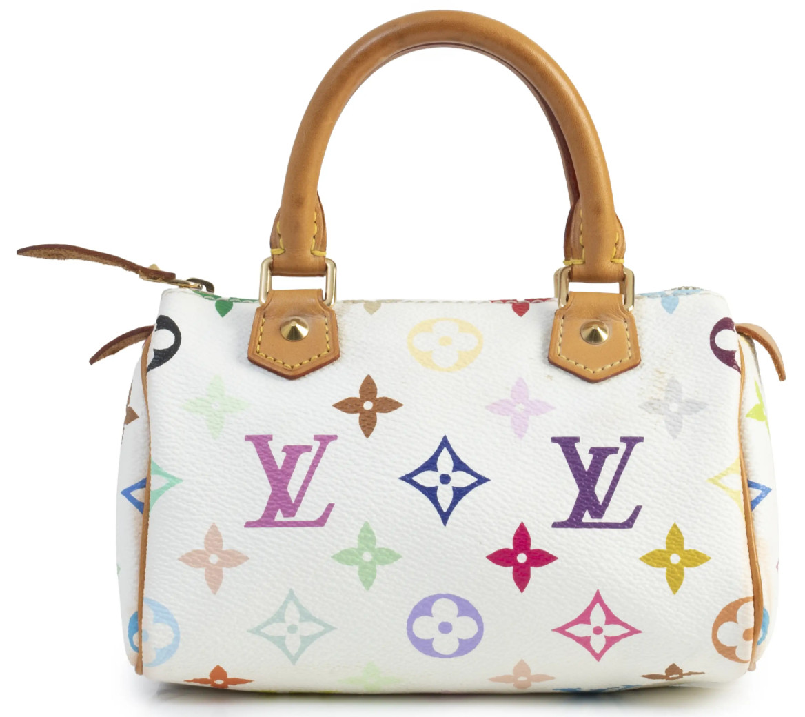 Louis Vuitton Takashi Murakami White Monogram Multicolor Nano Speedy HandBag box image 6