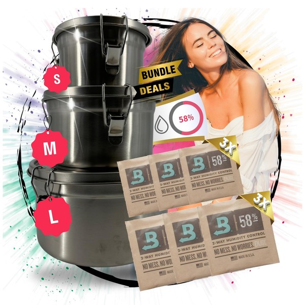 Xxl Set KräUter Aufbewahrungsdose Luftdicht Kompatibel Mit Boveda + Pack 58% Gro-image
