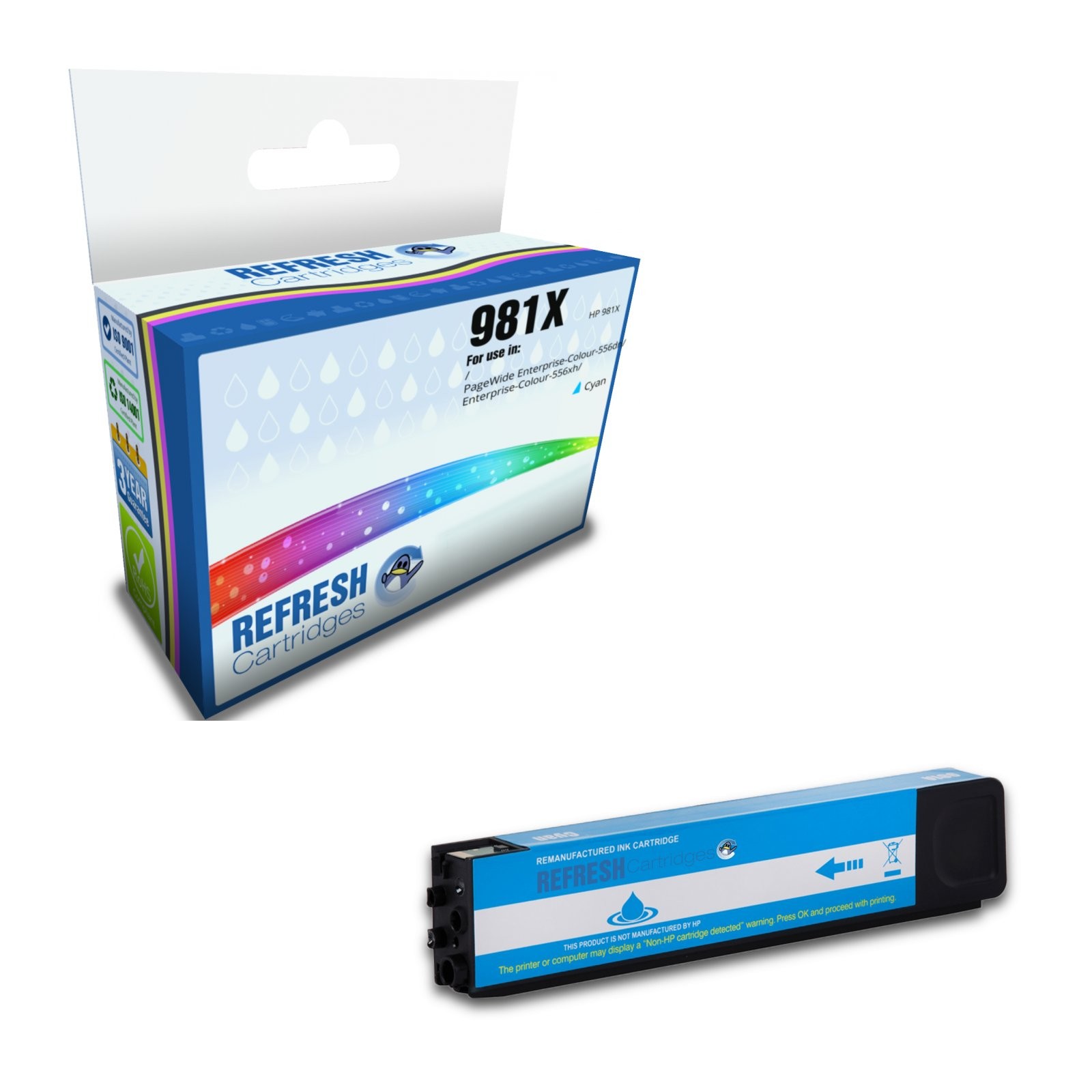 Refresh Cartridges Replacement Cyan 981X Ink Compatible With HP Printers
