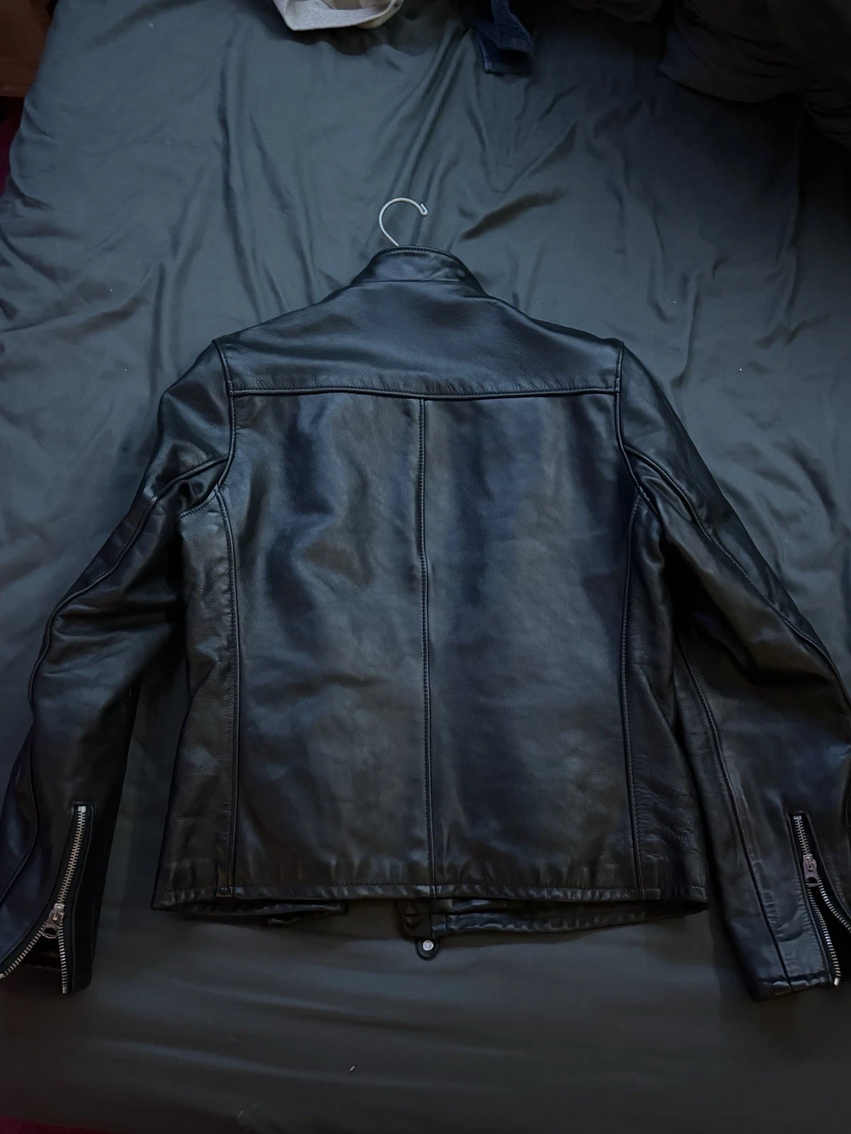 Schott 654 Men’s Leather Jacket Black Size L - product detail image 4