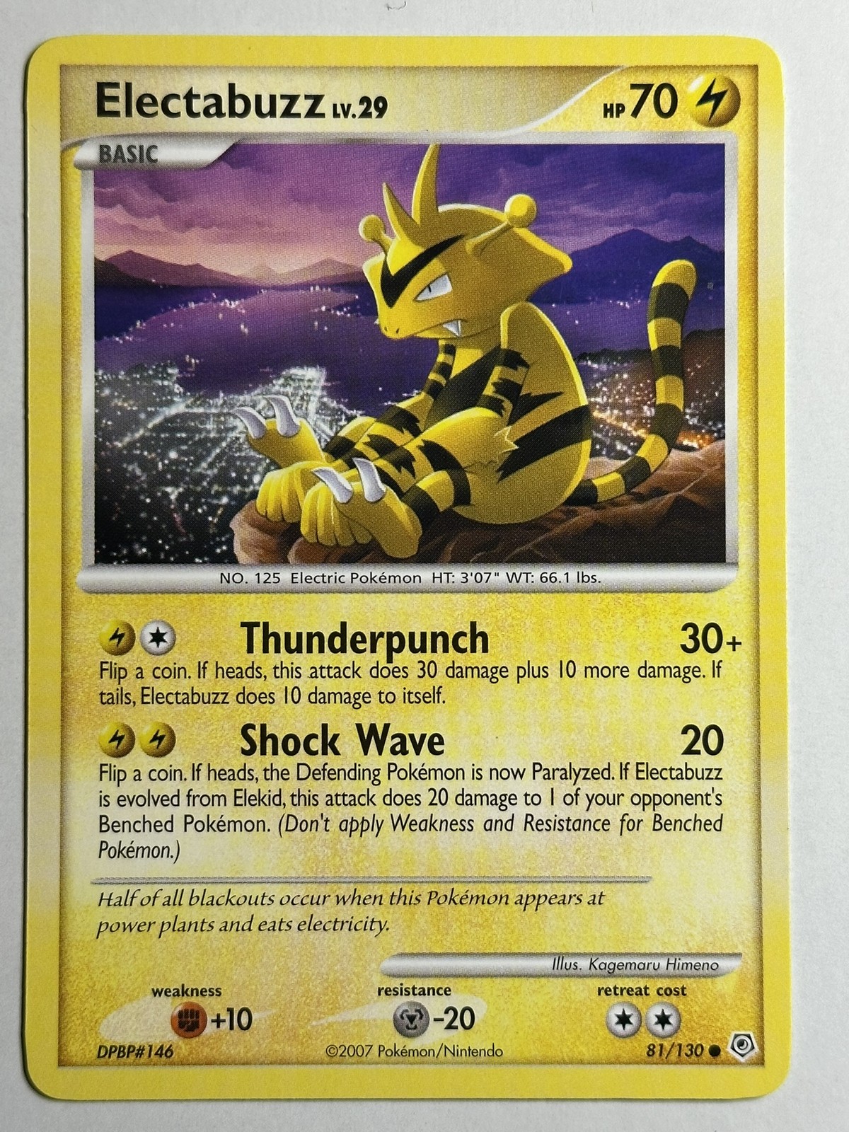 Electabuzz Diamond and Pearl 81/130 LP-NM Pokemon card