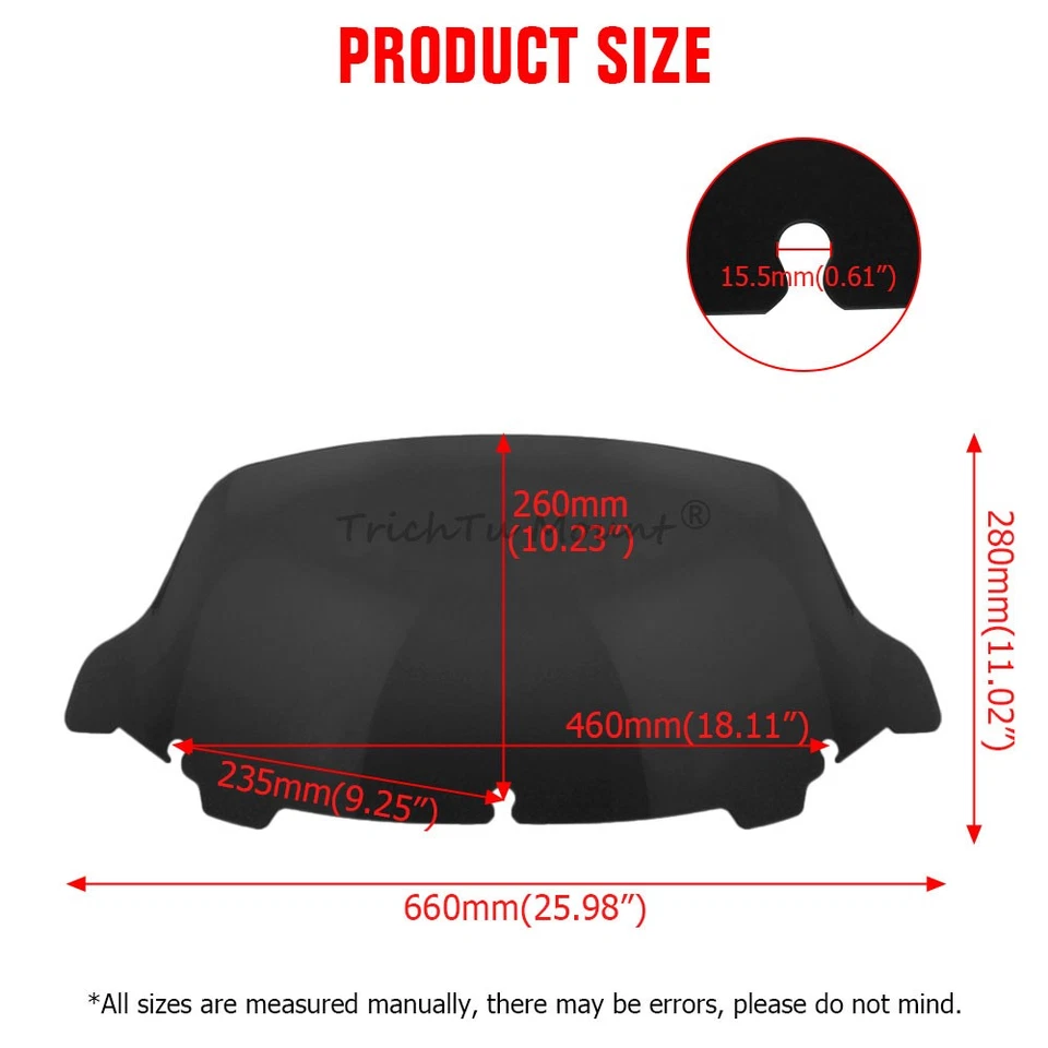 10.5" Wave Windshield Windscreen For Harley Touring Electra Street Glide 2014-24 - Image 2 of 4