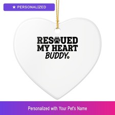 Custom Pet Rescue Adopt Ornament Personalized Heart Shaped Pet Lover Gift