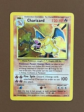 Pokémon TCG Charizard 4/102 Base Set Unlimited Holo Rare MP Vintage WOTC