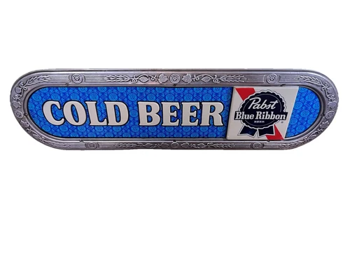 Vintage Pabst Blue Ribbon PBR Cold Beer Lighted Advertising Bar Sign 40.5”