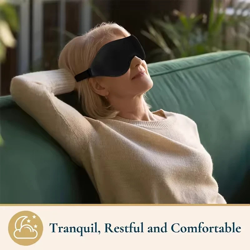 3D Travel Silk Eye Mask Sleeping Soft Padded Shade Cover Rest Relax Blindfold~