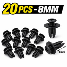 20x 8mm Car Trim Clips Push Rivet Fasteners Bumper Panel Black