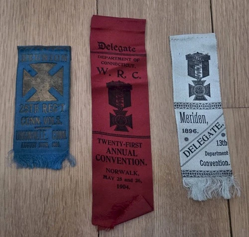 1895, 1896, 1904 Connecticut GAR Ribbons