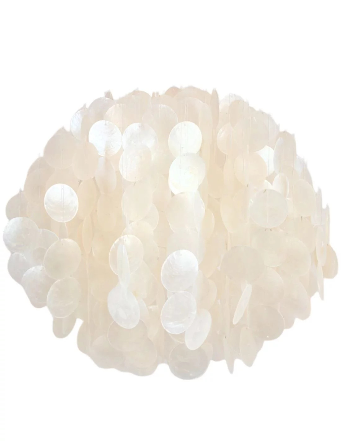 Suspension Bohème Awan d'exception, lustre en nacre de Capiz artisanale 50cm