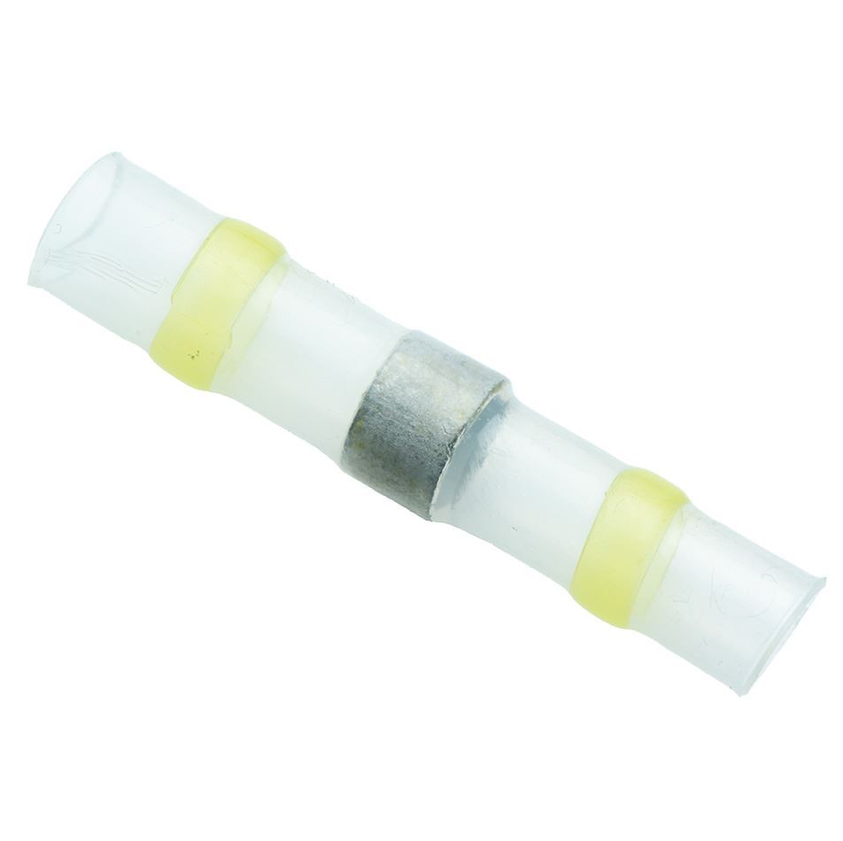100 x Yellow Heat Shrink Solder Sleeve Butt Terminals