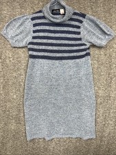 SWEATER PROJECT Women’s Short Sleeve Turtleneck Sweater Dress Blue Size XL 15-17