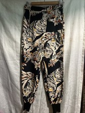 Stella McCartney Printed Crepe Rib Knit Trimmed Joey Trousers Size IT 36