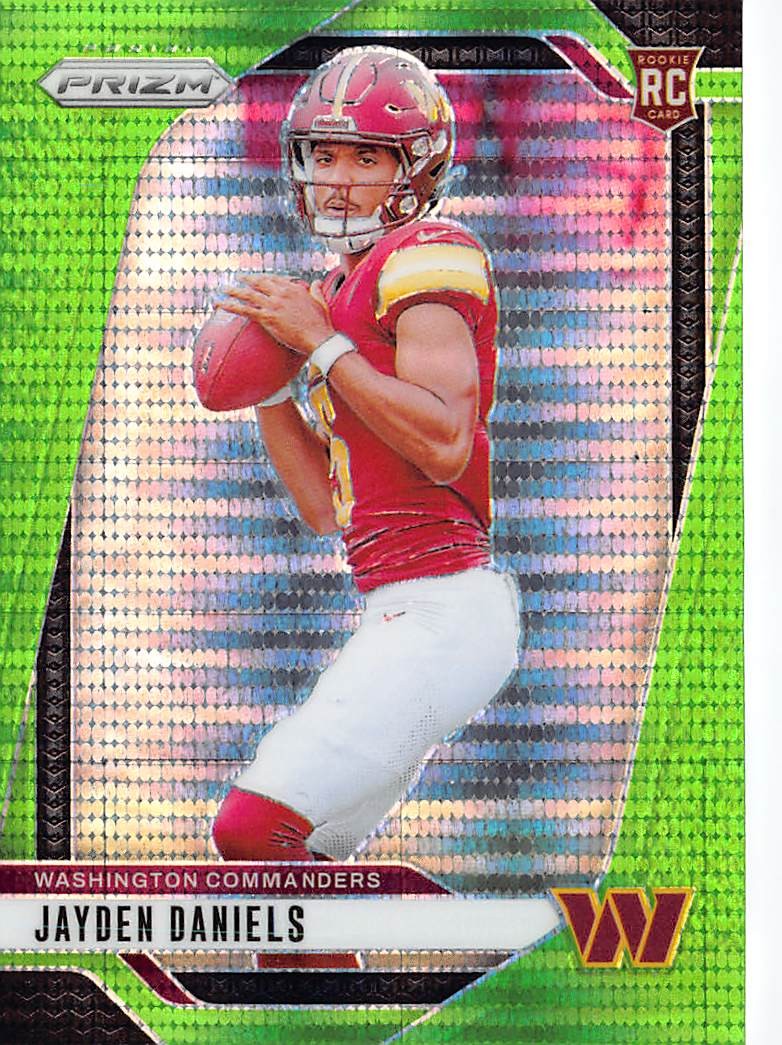 2024 Panini Prizm #347 Jayden Daniels Neon Green Pulsar