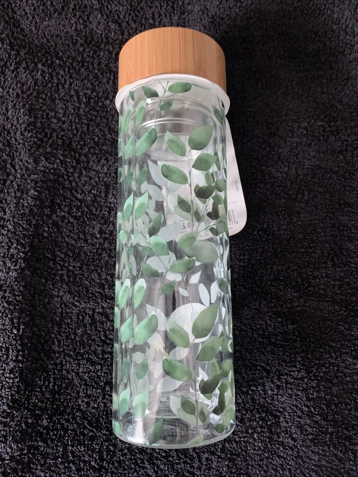 Botella de agua de vidrio reutilizable con soporte para bolsa de té con clip... Nueva Foto 3 de 4