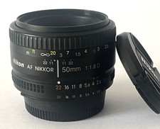 Nikon Nikkor AF 50mm f1.8 D Lens + Caps + From an established High Street Dealer