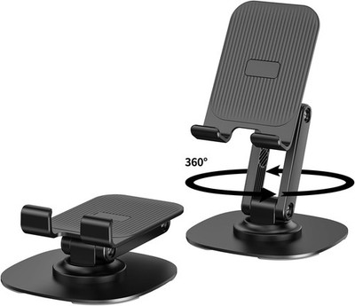 360° Rotatable Alloy Cell Phone Stand, Foldable Adjustable Desktop Holder