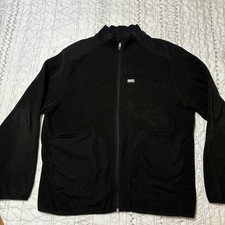 Figs Jacket Women X Large XL Black Full Zip Medical Work Wear Dark Wash Outdoor