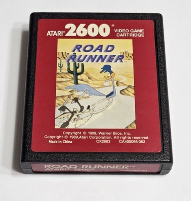 ROAD RUNNER Atari 2600 Game Plus stained Manual tested NTSC cartridge 