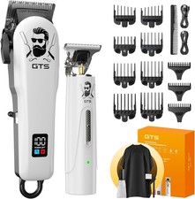 GTSPro Hair Clippers for Men, and Trimmers Set, Barber Human-white