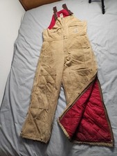 Vintage 90s Carhartt Quilted Lined Canvas Overalls Mens Size 36x30 Brown BQZF06