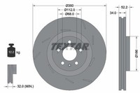 1 X Bremsscheibe Textar 92319105 FüR Porsche Macan