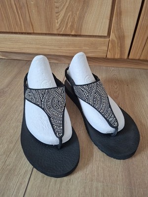  Skechers Cali Meditation Rockstar  Zehentrenner schwarz  Strass  Gr 39   