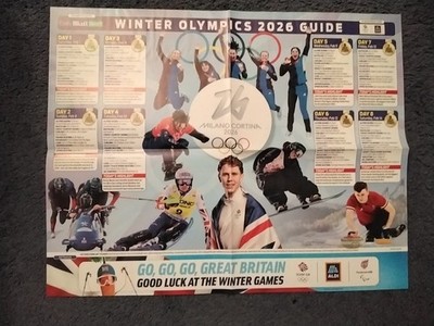 WINTER OLYMPICS 2026 GUIDE - DAILY MAIL PROMO POSTER - 530mm x 420mm