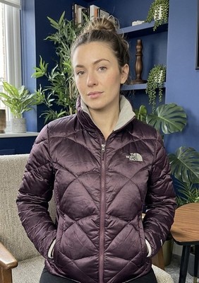 The North Face Aconcagua Small 550 Goose Down Puffer Jacket Coat Burgundy Damen