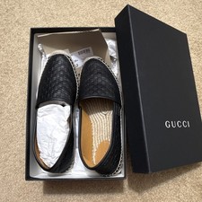 Gucci Womens Black Logo Espadrille Flats Slip...