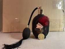 VTG PerfumeBottle w/Tasseled Atomizer 3D Art Lady w/Hat NonProfit EDU ORG