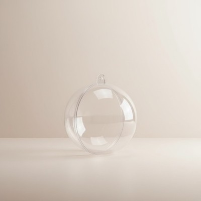 PACK OF 2 Clear Acrylic Fillable Ball Ornament Choose from 9 Sizes