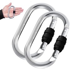 4.3 inch Heavy Duty Carabiner Clips 25KN/5600LB Steel for Hammocks Gym