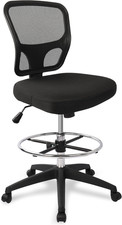 Armless Drafting Chair Tall Office Chair Adjustable Height High Back Ergonomic D