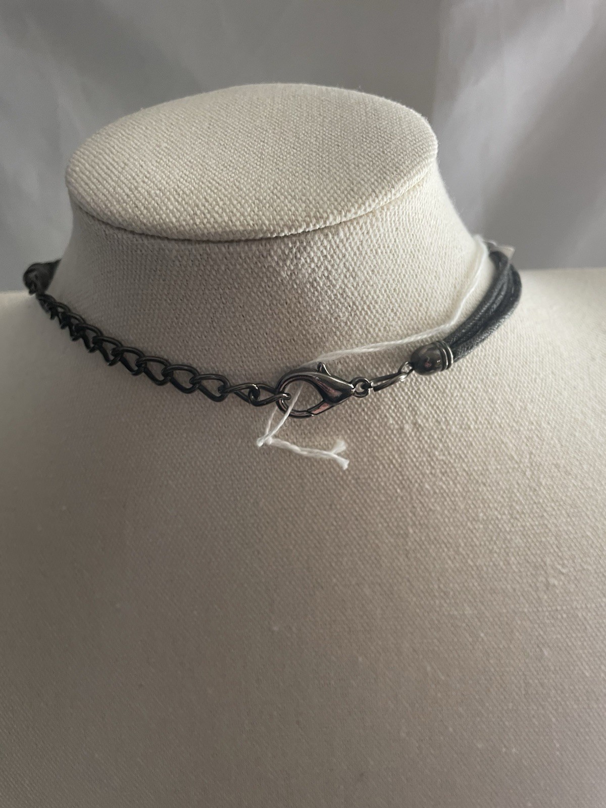 Dramatic Black and Silver Tone Disk Cluster Neckl… - image 2