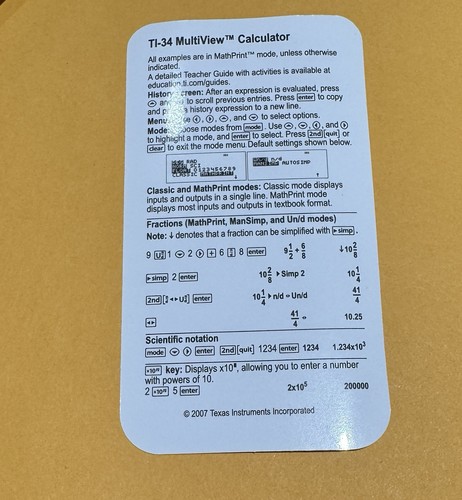 Texas Instruments TI-34 MultiView Scientific Calculator Yellow Tested - Picture 5 of 5