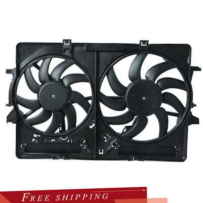 Dual AC Condenser Radiator Cooling Fan For 2009-2016 Audi A4 A5 S4 S5 Q5 Quattro