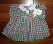 NWT The Beaufort Bonnet Company Girl Mary Dal Plaid Dress Size 0-6 M Multi Color