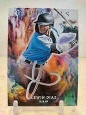 LEWIN DIAZ  AUTO Rookie 2021 Panini Chronicles Baseball RC ORIGINS ON-CARD MIAMI