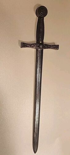 Mini Excalibur Sword. 10 1/2 Inches Dragons On Handle Letter Opener Stainless