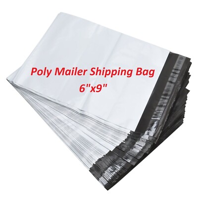 100 pcs 6''x9'' White Poly Mailers Shipping Bags Envelopes Packaging Premium Bag