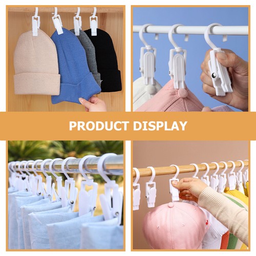 12Pcs Clothes Pins Swivel Hook Clip Scarf Hanger Hanging Clips Giant Clothespin - Picture 8 of 12
