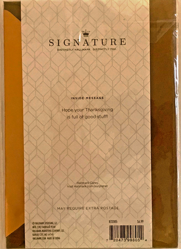 Hallmark Signature Thanksgiving HAPPY TURKEY DAY Tom Dimensional Layered Card - Picture 2 of 2