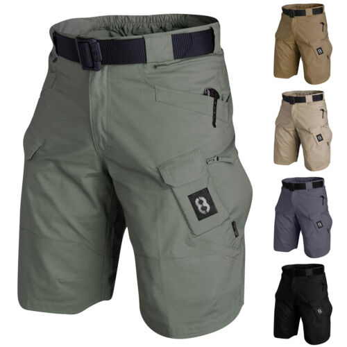 Men's Elasticated Cargo Shorts Summer Casual Cotton Combat Pants New S - 3XL