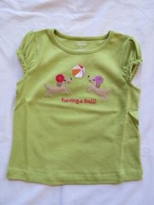 NWT Gymboree 2T Pretty Posies Lime Green Puppy Dog Having a Ball Top Tee