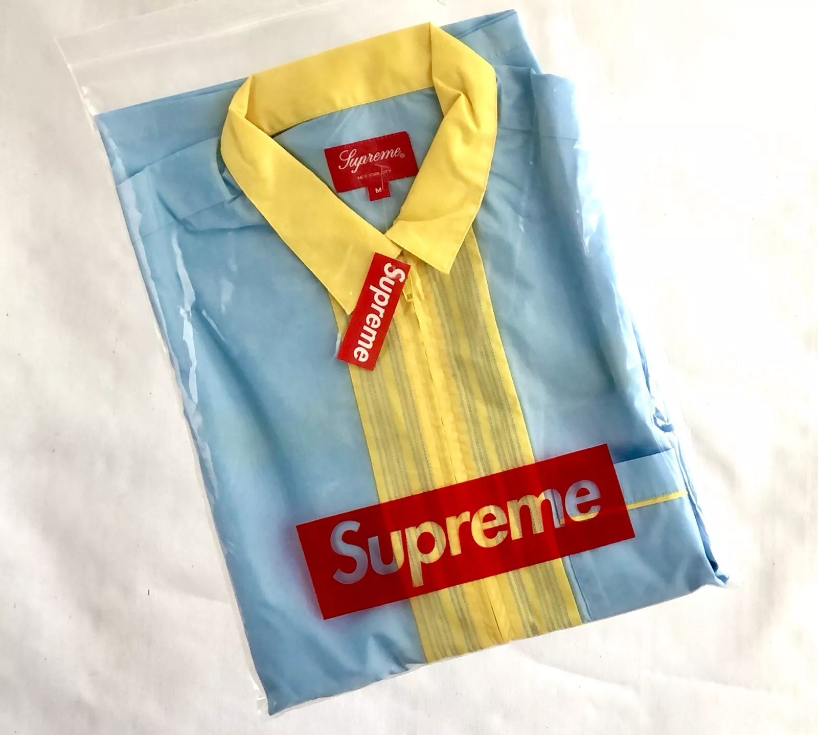 Chemise Supreme Bowling Zip S/S bleu clair
