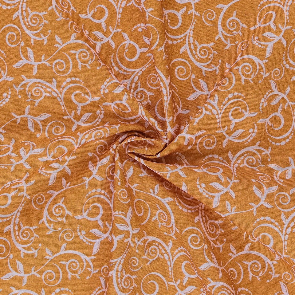 Cotton Blenders Scroll Vine, Mustard 15 Yard Bolt eBay